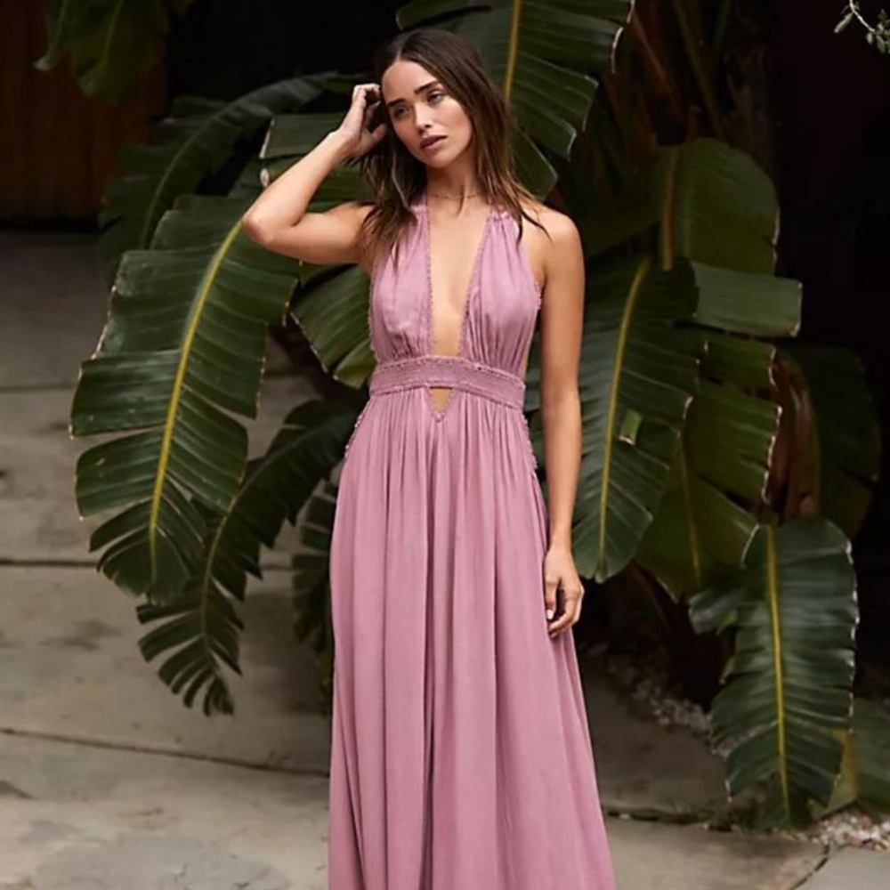 Free People Into the Sun Maxi Dress Dried Currant